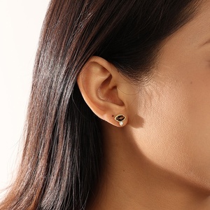 Nagosa旧货925纯银18k金朱红色珠宝宝石侯爵夫人<span class=keywords><strong>Tgier</strong></span>眼石耳钉女性耳环 - Product Image 4