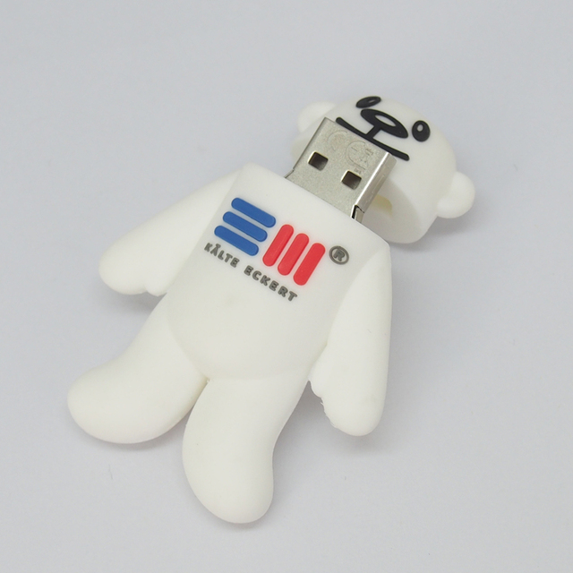 PVC Silicone 4GB 8GB 32GB 64GB Usb Flash Drive White Bear 2GB 8GB 16GB 32GB Custom Logo Memory Stick 128mb