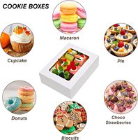 Boîtes de boulangerie blanches recyclables pour biscuits, chocolats, beignets, cupcakes, muffins et desserts avec fenêtre pour cadeau de la Saint-Valentin