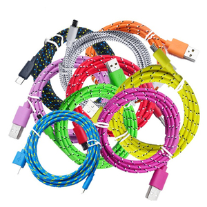 Câble de chargement <span class=keywords><strong>Micro</strong></span> <span class=keywords><strong>USB</strong></span>/type-c classique en Nylon tressé, câble de 10 couleurs, 1m, 2m et <span class=keywords><strong>3m</strong></span> - Product Image 3