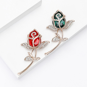 カスタムラインストーンパール高級デザイナー服シャツ装飾卸売カスタムブライダルメタルフラワーレディースブローチ - Product Image 3