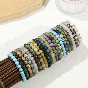 Bracelets en pierres précieuses naturelles pour femmes et hommes, véritable pierres précieuses élastiques, guérison naturelle, 8mm