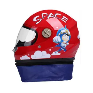 Motor Biker Elektrische Batterij Auto Warm Leuke Kind Baby Winter Vier Seizoenen Winter Harde Hoed Cartoon Kid Motorhelm