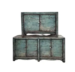 Réplique chinoise antique laquée, meuble pour buffet vintage, 4 pièces, vente en gros