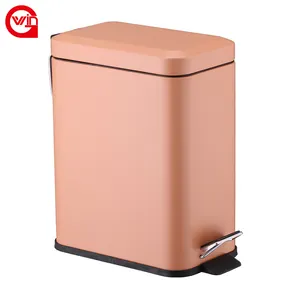 Trade Assurance 5L Orange Standing Rectangular Iron Pedal Bin