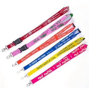 Wholesale Sublimation Polyester Nylon Flat Cheap <b>Personalized</b> Custom Logo Printing Lanyard - Product Image 1