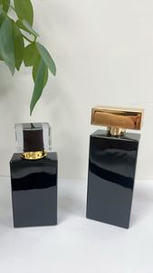 Rỗng High End Phong Cách 100Ml Vuông Người Đàn Ông Nước Hoa Nước Hoa Màu Đen Chai Thủy Tinh Với Bơm Phun - Product Image 4