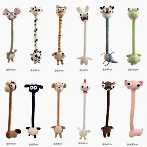 Cute long-necked animal plush keychain, cartoon doll bag charm, creative adorable pet <b>toy</b> gift - Product Image 6
