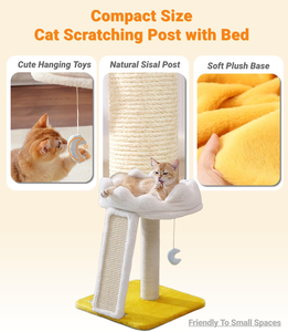 <b>Cat</b> Tree, Cloud <b>Cat</b> <b>Tower</b> with Soft Bed, <b>Cat</b> <b>Scratching</b> Post & Pad with Larger Perch for Window Viewing, with Cute Toys - Product Image 4