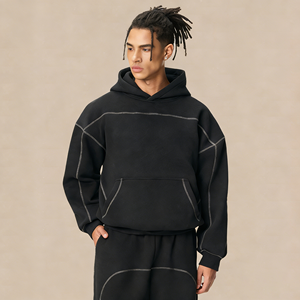 Sudadera con Capucha de Corte Cuadrado Estilo Americano, Chándal Hip Hop, Ropa Urbana, 350G, Alta Calidad, Ajuste Perfecto, Sudadera con Capucha Moderna, Logotipo Personalizado DTG - Product Image 5