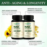 Capsules liposomales NAD+ personnalisées OEM 900mg Nicotinamide Riboside Resvératrol Quercétine Soutien Énergétique Cellulaire Anti-Âge Adulte