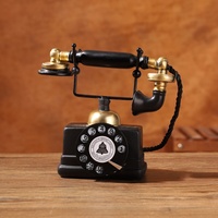 Ornement Téléphone Rétro Américain en Forme d'Animal en Aluminium pour Décoration de Salon, Meuble à Vin, Bar, Accessoire de Photographie, Modèle Nostalgique