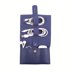 Portable Pu Leather <b>Roll</b> Travel Cord Storage Case Cable Organizer for Chargers Earbuds Tech Accessories - Product Image 6