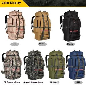 Sac à dos en polyester camouflage de grande capacité 130L pour hommes, tendance, pour les voyages en plein air, la randonnée, le stockage, le camping, les bagages - Product Image 2