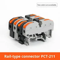 Bloque de Terminales Rápido - Conector de Empuje 211 Reemplaza el Tipo de Riel de Terminal del Reino Unido Combinado para Uso de Electricistas CN 0.08-4MM