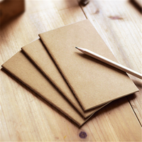 Vintage kleine Näh bindung leer Kraft papier Notebook benutzer definierte Logo