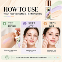 Base de Maquillage Triple Couleur Isolante, Correcteur de Teint pour Peaux Ternes