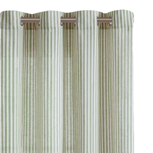 Linen <strong>Curtains</strong> Living Room Sage Green Striped <strong>Curtains</strong> Bedroom <strong>Ticking</strong> <strong>Stripe</strong> Pattern Light Filtering Pinstripe Window - Product Image 1