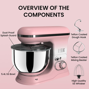 เครื่องทำขนมปังเค้กไฟฟ้า 5QT 300W เครื่องผสมอาหาร เครื่องนวดแป้ง เครื่องผสมอาหารแบบตั้งโต๊ะ - Product Image 4