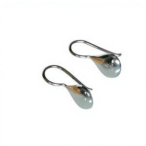 Water <b>Drop</b> Shape 925 Sterling <b>Silver</b> <b>Drop</b> <b>Earrings</b> Minimalist Everyday Wear Women's Jewelry - Product Image 1