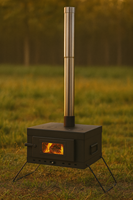 Poêle à bois manuel pliable et portable en acier léger pour camping, compatible bois et charbon, monobloc, multi-saison, simple et coupe-vent