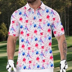 Polos de golf para hombre, camisetas de manga corta, Polo seco de rendimiento, camisetas de golf informales que absorben la humedad - Product Image 1