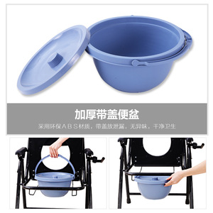 Foldable <b>Commode</b> Chair Thickened Backrest Non Slip <b>Portable</b> For Elderly Disabled Home Use Hospital Chair - Product Image 4