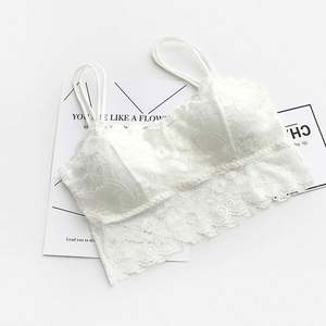 K470 Top Corto Sexy para Mujer, con Relleno en el Pecho, para Hacer Ejercicio, con Encaje, Estilo Bralette - Product Image 4