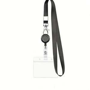 Waterproof PVC Transparent Durable Portable Retractable Lanyard Zipper Seal Office Exhibition <b>Security</b> ID <b>Badge</b> Holder - Product Image 3