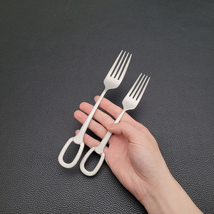 Số lượng lớn giá rẻ mới phong cách thép không gỉ chà nhám bạc Bộ đồ ăn dao nĩa và muỗng treo Flatware Set cho nhà hàng nhà - Product Image 4