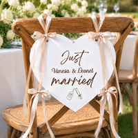 Panneau de table personnalisé en mousse en forme de cœur avec ruban, pour mariage, avec nom et date, carte de placement pour banquet de mariage, décoration suspendue