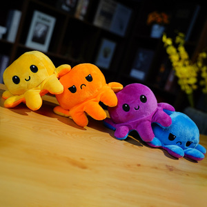Peluche Pieuvre Réversible, Jouet Sensoriel Doux Kawaii, Porte-clés et Breloque de Sac, Cadeau Anti-stress pour Enfants - Product Image 5