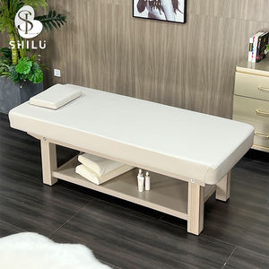 Mesa de masaje de cuero sintético de diseño moderno personalizable, cama de pestañas ajustable, Base de madera para extensiones de pestañas, sala de estar - Product Image 2