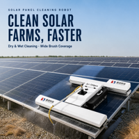 Robot de nettoyage de panneaux photovoltaïques télécommandé à batterie lithium, haute pression, fourni directement par l'usine, certifié CE