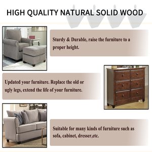 Juego de Patas Cuadradas de Madera Maciza para Sofá, Sillón o Mueble de Cocina, Estilo Moderno de Mediados de Siglo, Fácil Instalación, Acabado Pintado Elegante - Product Image 5