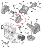 Accessoire Automobile Support Moteur pour Peugeot 208 2008 301 Citroën C3XR ELYSEE OE 9676118680