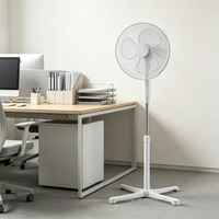 Ventilateur sur pied à grille en maille 45W, refroidisseur d'air multi-réglable, contrôle temporisé stable, gain de place, base croisée détachable, ventilateur électrique sur pied