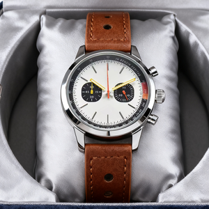 <span class=keywords><strong>Montre</strong></span> de sport vintage de luxe bleu fluorescent pour homme 2025, fabriquée sur mesure en Chine, <span class=keywords><strong>bracelet</strong></span> en <span class=keywords><strong>cuir</strong></span> <span class=keywords><strong>marron</strong></span>, mouvement à quartz <span class=keywords><strong>SEIKO</strong></span>, boîtier en alliage résistant à l'eau - Product Image 3