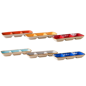 COLLEZIONE MEDITERRANEAN - Vassoio per Aperitivi in Gres Porcellanato 29X11CM H 4CM ASSORTITO - Product Image 1