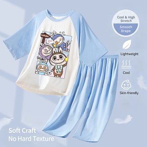 <span class=keywords><strong>Pigiama</strong></span> Estivo per Bambine 2026, Set Personalizzato con Motivi Cartoon, Traspirante, Morbido, Sottile, Manica Corta - Product Image 4