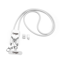 Correa de Teléfono con Logotipo Personalizado, 4 en 1, Cable de Carga Rápida USB-C PD de 60W, Color Personalizado, Regalo Promocional Corporativo