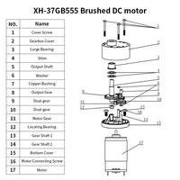 Moteur à engrenages CC 12V 24V 37GB555 à couple élevé avec arbre en D pour outils électriques, tournevis électrique, perceuse