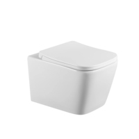 AIDI Style européen Salle de bain moderne UF Housse de siège sans rebord Carré Toilette suspendue au mur