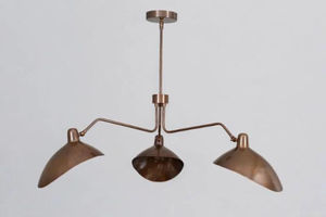 โคมไฟระย้า LED ทองเหลืองดิบ สไตล์มิดเซ็นจูรี่โมเดิร์น แขนโค้ง 3 ดวง ทำมือ รูปทรงสปุตนิก สำหรับบ้านและสำนักงาน - Product Image 3