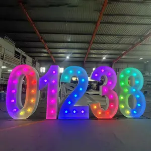 Wholesale RGB Led 3ft/4ft/5ft Marquee Number Giant Marquee Letters Led Color Change For Event Wedding Supplies