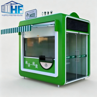 Kiosque alimentaire rectangulaire en acier préfabriqué modulaire personnalisé, design moderne respirant, pour café et petit-déjeuner
