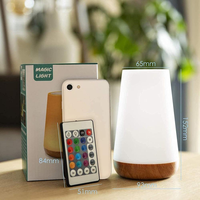 Lámpara de Noche LED Moderna, RGB, Cambio de Color, Regulable, Control Remoto, Recargable por USB, Funciona con Pilas AAA, Portátil, para Dormitorio