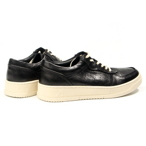 Retro Genuine <b>Leather</b> <b>Sneakers</b> Men's Casual Shoes Low Heel Solid Color Front Laces Leisure Chunky Shoes - Product Image 3