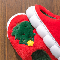 Chaussons moelleux 3D Père Noël et Sapin de Noël, doux et confortables, à plateforme, pour l'intérieur, cadeaux d'hiver 2026
