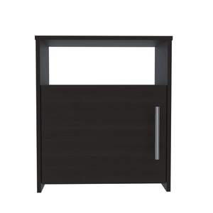 Nordico Nightstand One <b>Shelf</b> Single Door Cabinet Metal Handle Black Storage <b>Unit</b> Bedroom Furniture - Product Image 4